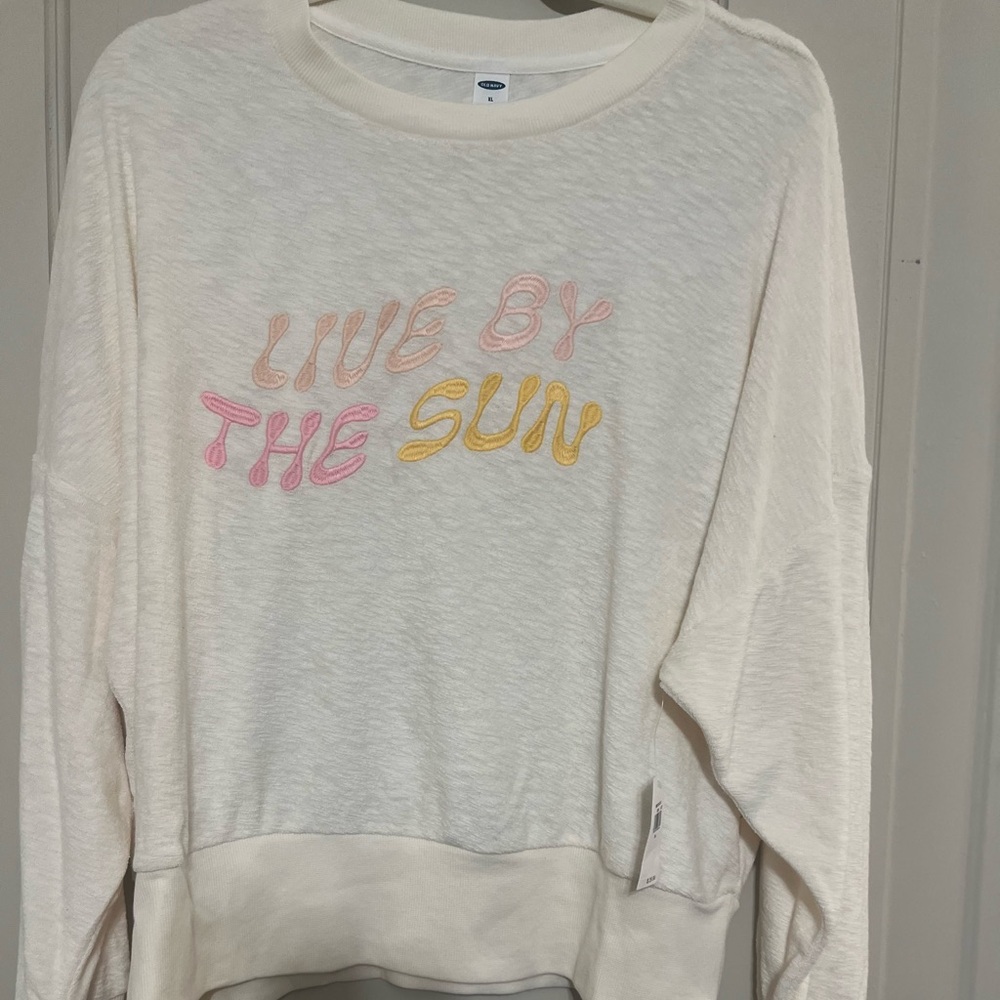 Old Navy Loose Cropped Long-Sleeve Terry Sweatshirt
